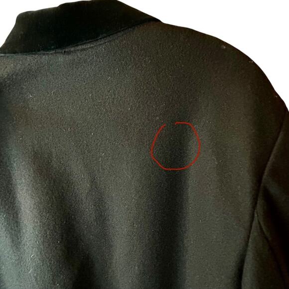 Vintage Black Wool Blend Blazer International Scene Velvet Collar Lined Size 14 - Picture 10 of 10